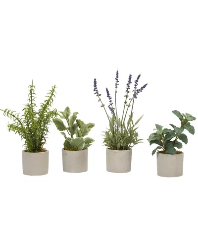D&w Silks Set Of 4 Basil In Multi