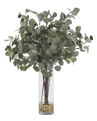 D&w Silks Silver Dollar Eucalyptus In Glass Cylinder In Multi