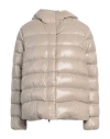 D Dot Due Woman Puffer Taupe Size 6 Recycled Fibers In Grey