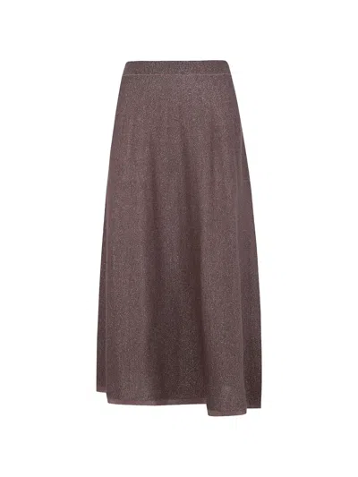 D Exterior A-line Maxi Skirt In Brown