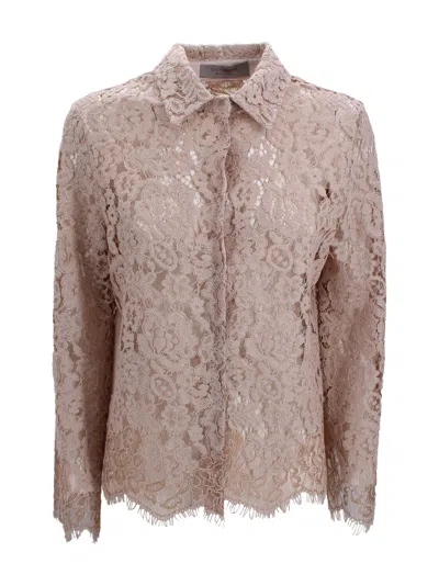 D Exterior All-over Lace Shirt In Gray