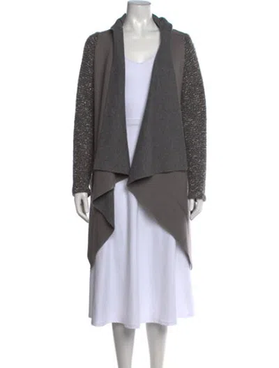 Pre-owned D Exterior Angora Open Front Sweater In Grey