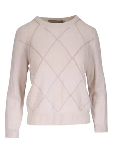 D Exterior Argyle Knit Sweater In Neutral