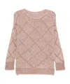 D Exterior Sequin-embellished Diamond-pattern Sweater In Pink