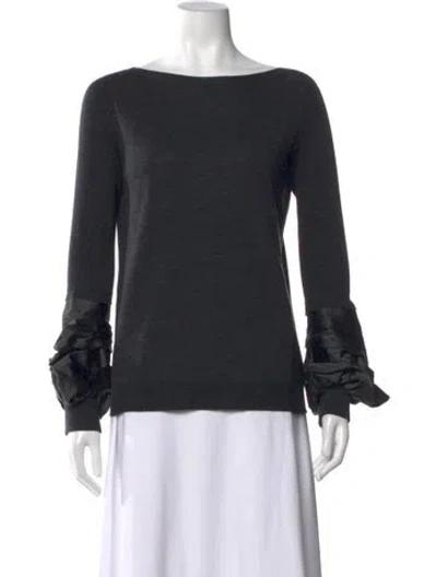 Pre-owned D Exterior Bateau Neckline Sweater In Black