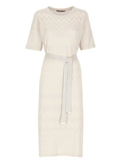 D Exterior D. Exterior Beige Cotton Blend Dress