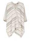 D Exterior D. Exterior Beige D'exterior Cotton Poncho In Gray