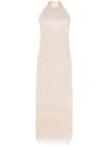 D Exterior Lurex Midi Dress In Beige