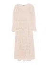 D Exterior D.exterior Beige Long Dress With Lace And Slip Dress In Pink