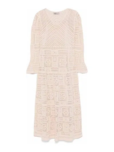 D Exterior Beige Long Dress With Lace And Slip Dress In Pink
