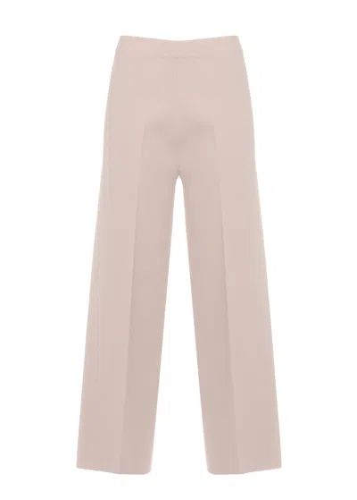 D Exterior Beige Viscose Straight-leg Pants In Multi