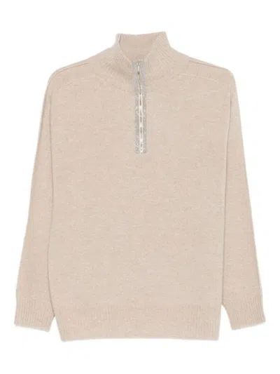 D EXTERIOR BEIGE WOOL AND CASHMERE BLEND SWEATER