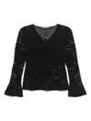 D Exterior Black Cotton Blended Sweater In Black