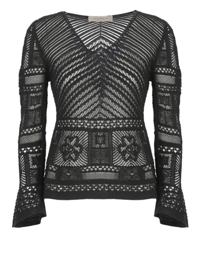 D Exterior D. Exterior Black Cotton Sweater