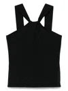 D Exterior Dexterior Twisted Back Top In Soft Viscose Blend In Black
