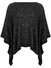 D Exterior Black Lurex Effect Alpaca Cape In Black