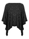 D Exterior Black Lurex Effect Alpaca Cape In Black