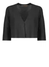 D Exterior Black Viscose Cardigan In Black