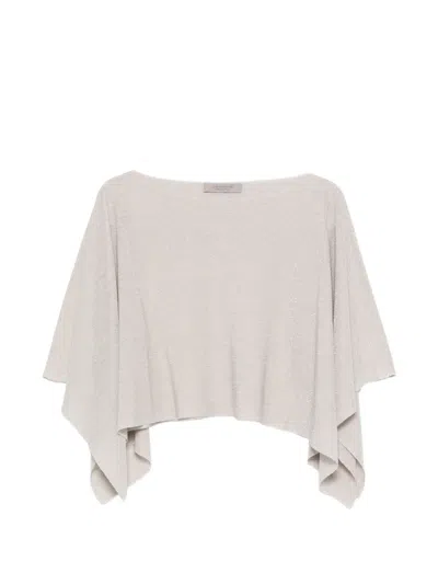 D Exterior Boat-neck Bolero In Gray