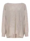 D Exterior Boat-neck Sweater In Pink