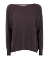 D Exterior D.exterior Cashmere Merinos Oversized Boatneck Sweater In Brown