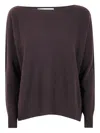 D Exterior D.exterior Cashmere Merinos Oversized Boatneck Sweater In Brown
