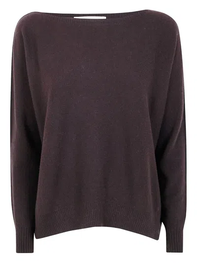 D Exterior D.exterior Cashmere Merinos Oversized Boatneck Sweater In Brown