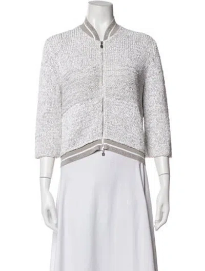 Pre-owned D Exterior Bomber Jacket In White