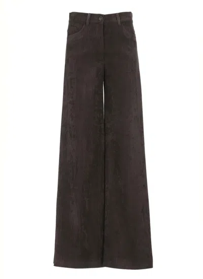 D EXTERIOR BROWN CORDUROY PALAZZO PANTS