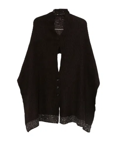 D Exterior Button-down Embellished Coat In Black