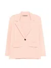 D Exterior Buttoned Pocket Blazer In Pink
