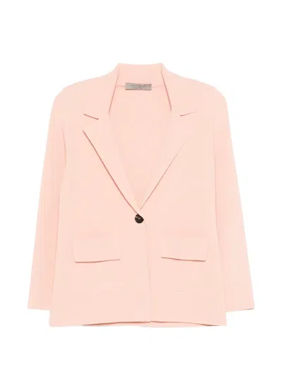 D Exterior Buttoned Pocket Blazer In Pink