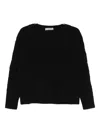 D Exterior Cable-knit Sweater In Black