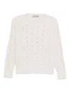 D Exterior Classic Knit Sweater With Soft Texture In Neutral