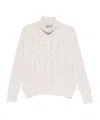 D Exterior Cable-knit Turtleneck Sweater In Neutral