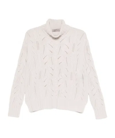 D EXTERIOR CABLE-KNIT TURTLENECK SWEATER