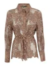 D Exterior D. Exterior Macrame Lace Blouse By D. Exterior In Brown