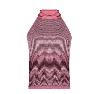 D Exterior Canotte And Top Woman D.exterior - Degrade' Lux Top Bow - Fuchsia In Pink