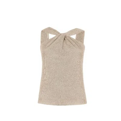 D Exterior Canotte And Top Woman D.exterior - Lux Top Nodo - Beige In Neutral