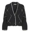 D Exterior Cardigan With Geometric Pattern In Black