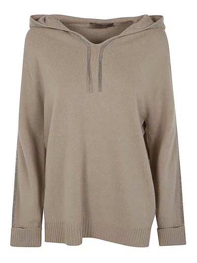 D Exterior Cashmere Active Hoodie Sweatshirt In Brown
