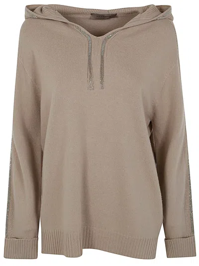 D-exterior D. Exterior Cashmere Active Hoodie Sweatshirt In Brown