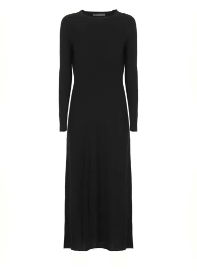 D Exterior Cashmere Bland Dress In Black