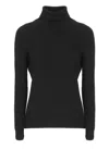 D Exterior High-neck Long-sleeves Sweater In Black
