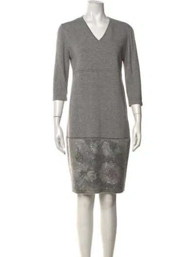 Pre-owned D Exterior Cashmere Knee-length Dress In Grey