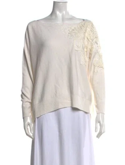 Pre-owned D Exterior Cashmere Lace Pattern Sweater In Neutrals