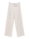 D Exterior Wide-leg Trousers With High Waist In Neutral