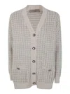 D Exterior Check Crystals Cardigan In Azul