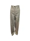 D Exterior Plaid Pattern Casual Pants In Gray