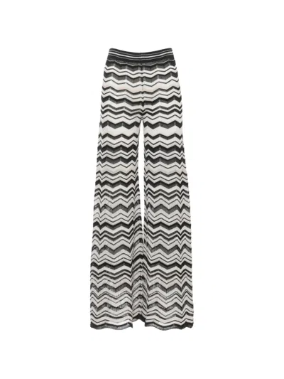 D Exterior Chevron Lurex Trousers In Multi